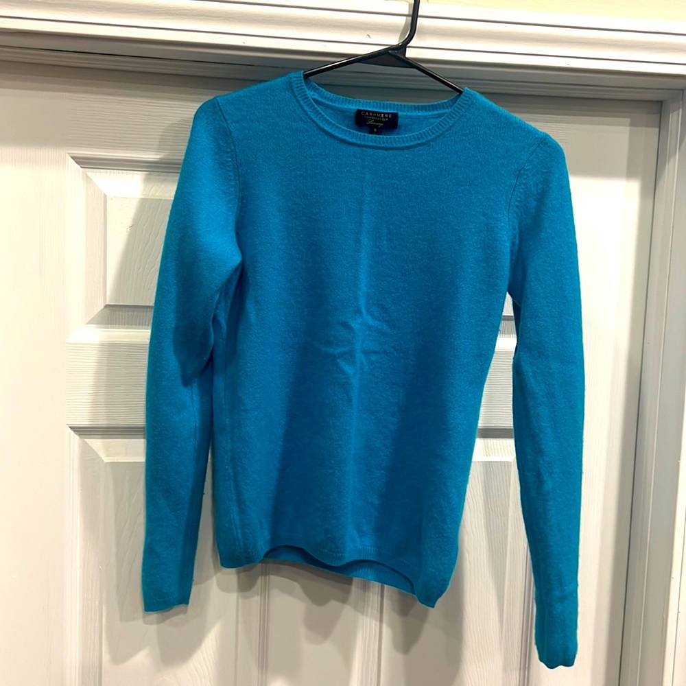 Women’s small Cashmere Charter Club Luxury 100% cashmere sweater Teal